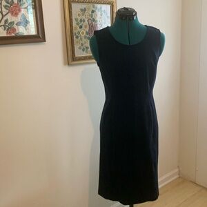 Lands End Ponte Knit Navy Work Sleeveless Dress